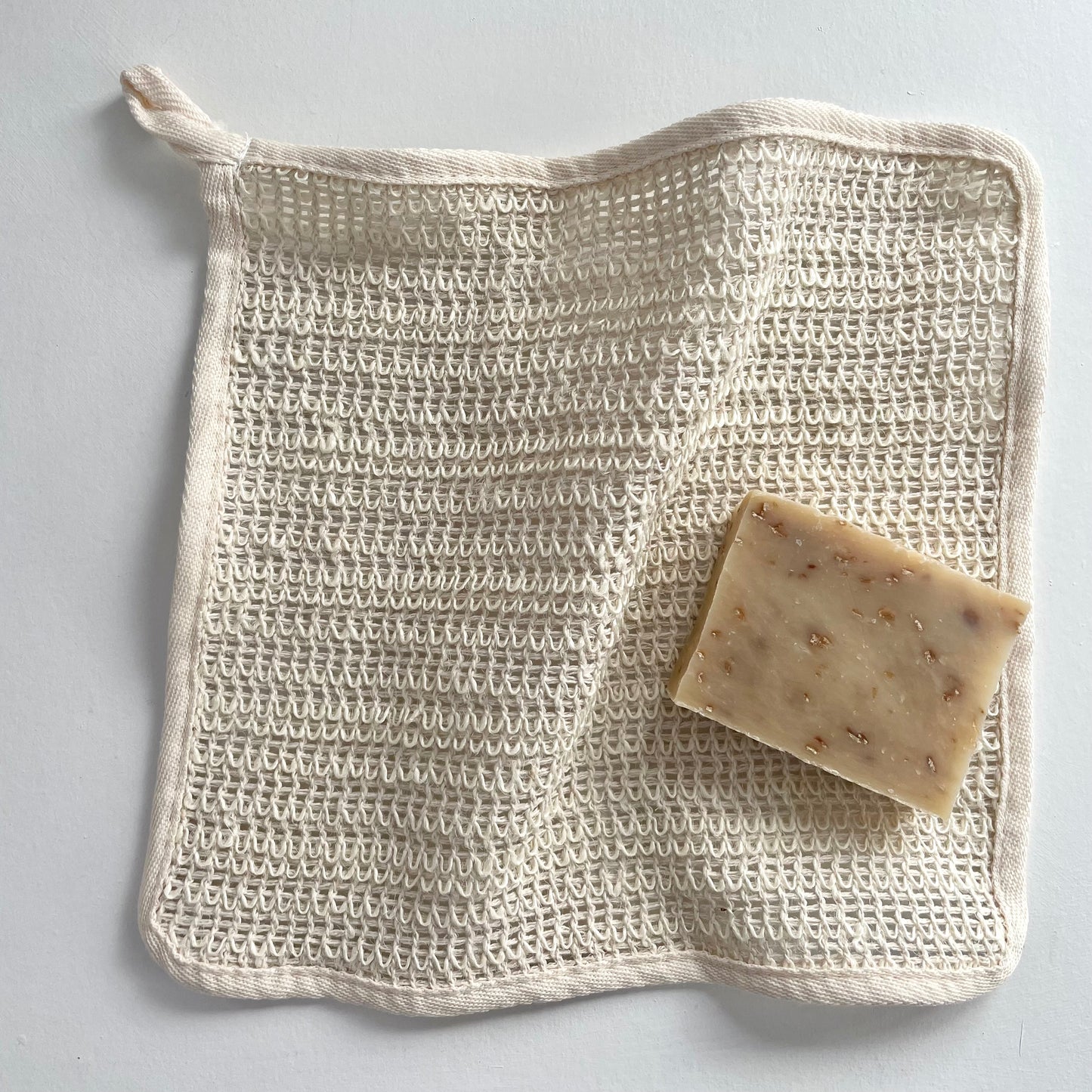 natural cream neutral exfoliating hand harvested compostable sisal washcloth