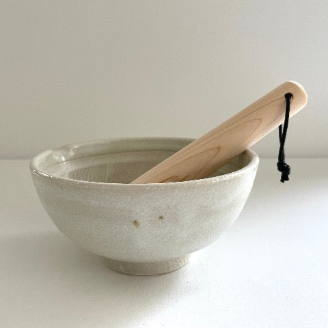 neutral white cream nestling Japanese mortars with lip