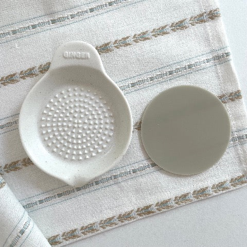 white porcelain ceramic Japanese ginger grater