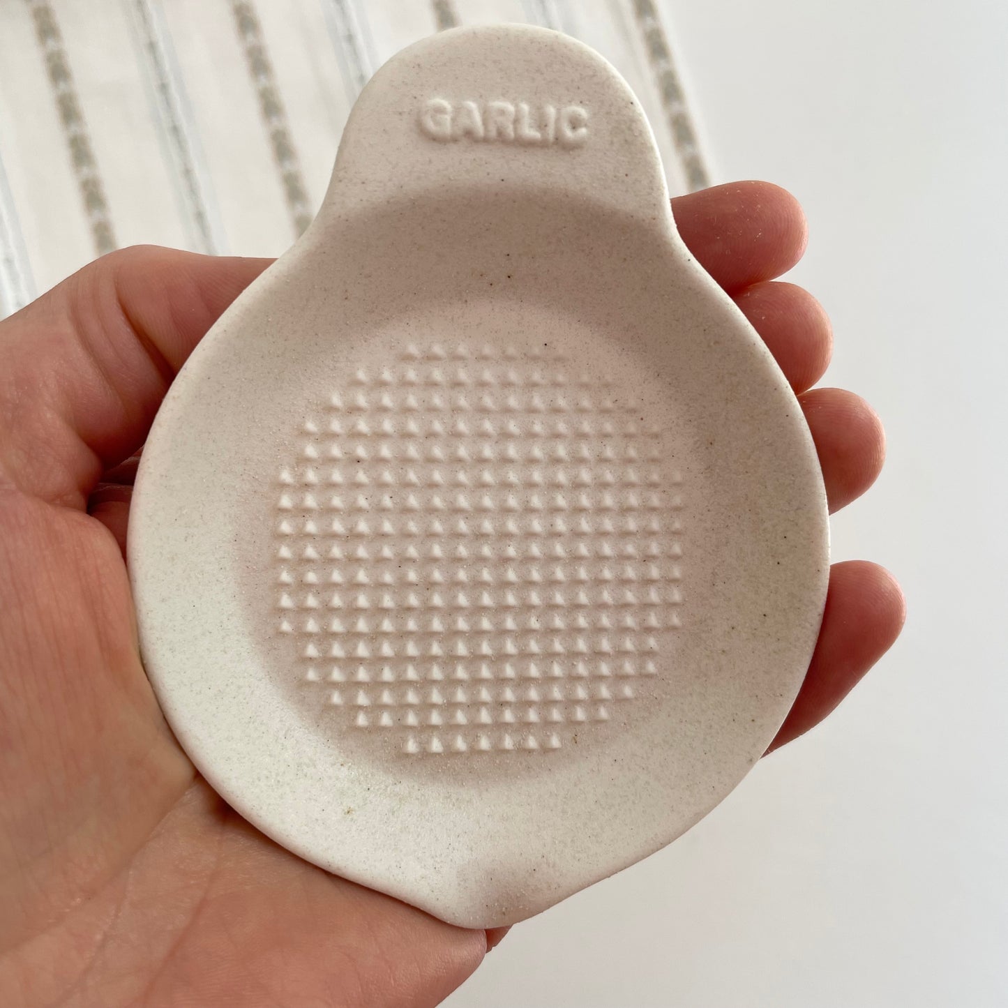 white porcelain ceramic Japanese garlic grater