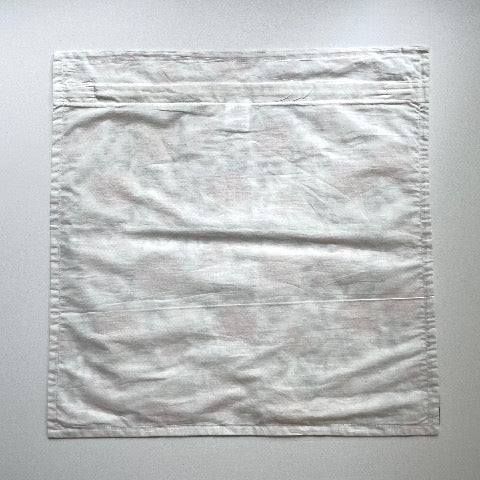 neutral peach and greenish grey roses with vines block printed 100 percent cotton 18x18 square pillow cover with insert
