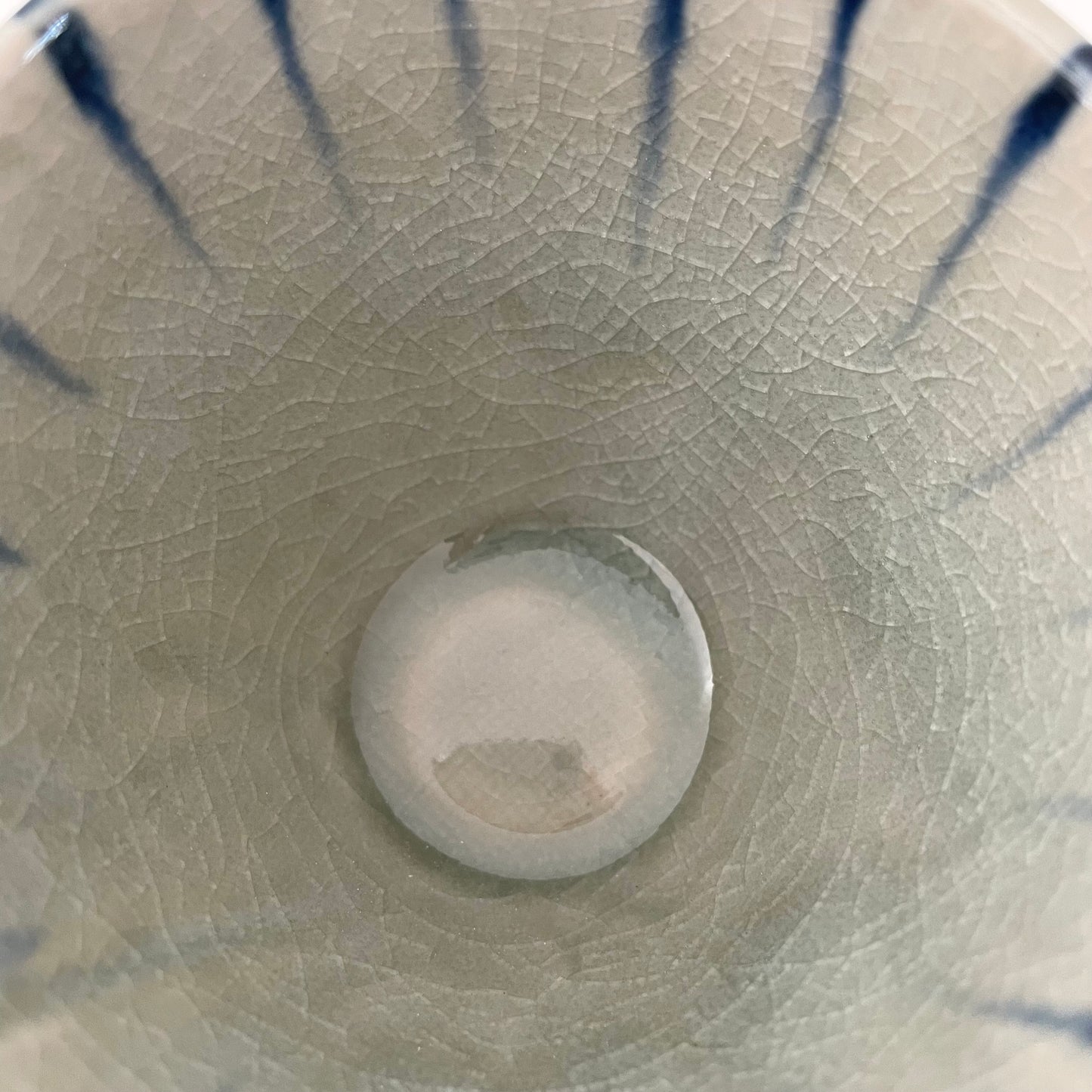 blue stripe julienne handmade Japanese cup