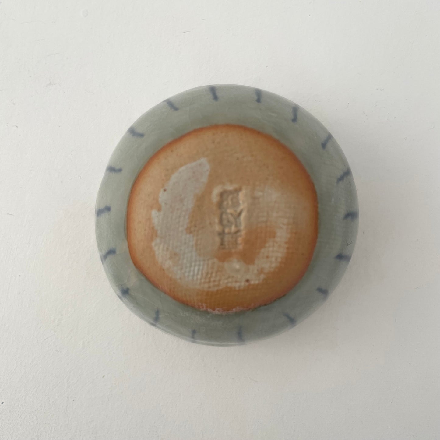 blue stripe julienne handmade Japanese cup