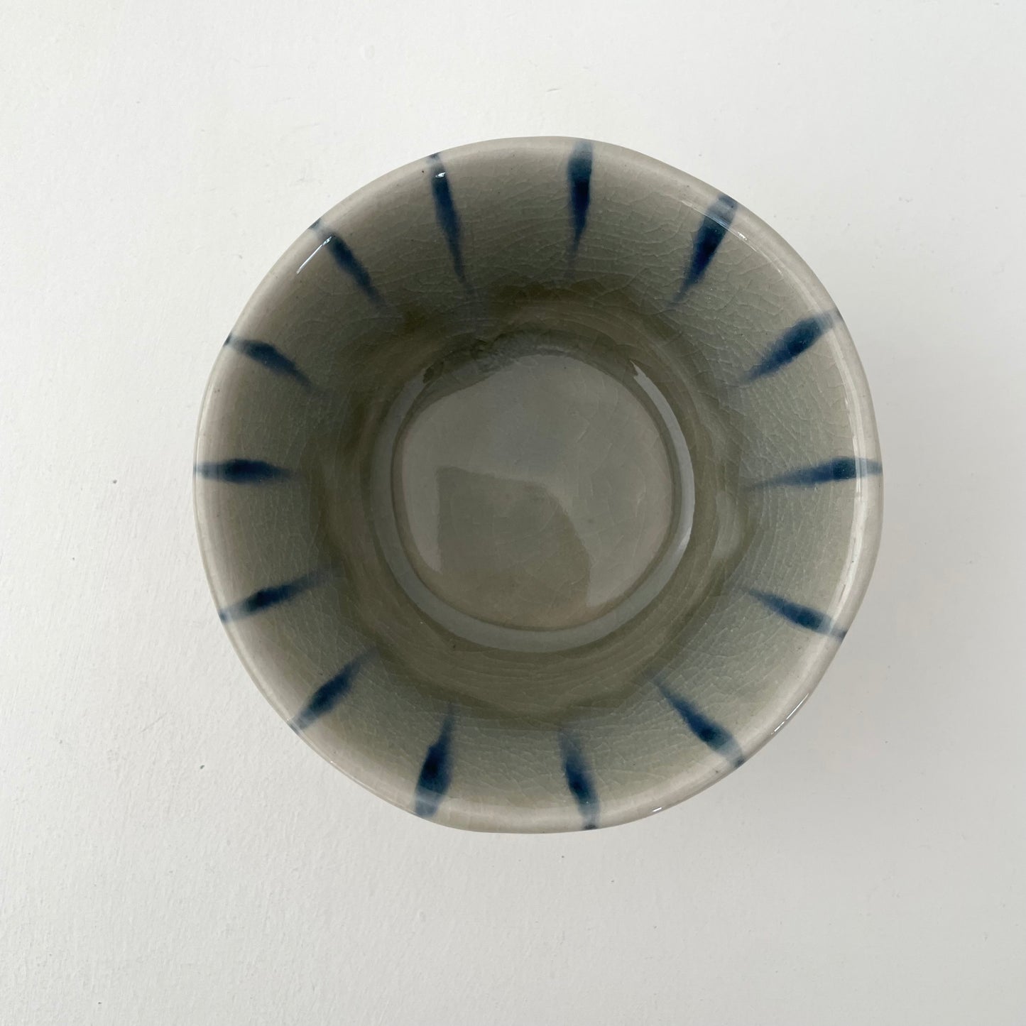 blue stripe handmade Japanese bowl