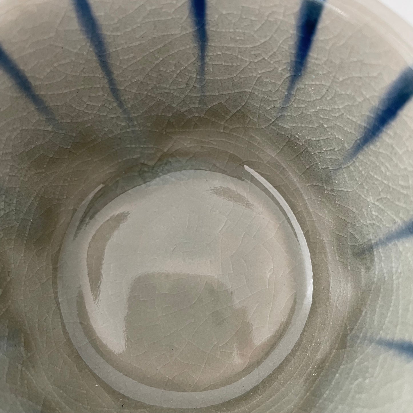 blue stripe handmade Japanese bowl