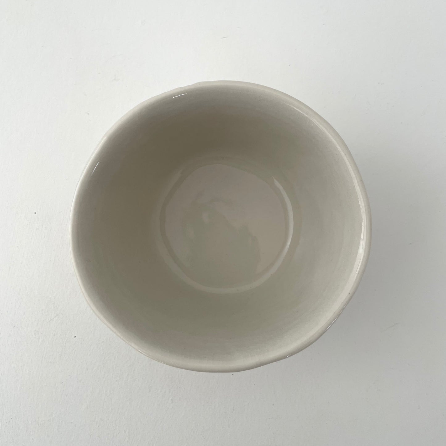 cream and blue dot handmade Japanese ceramic small mini bowl