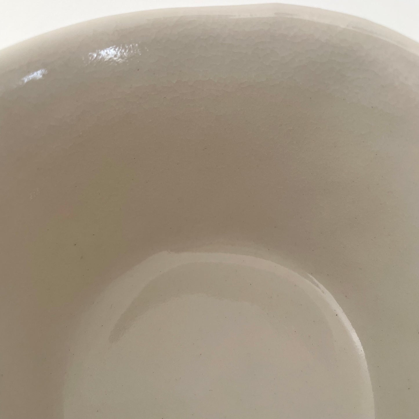 cream/blue dot handmade Japanese ceramic mini cup