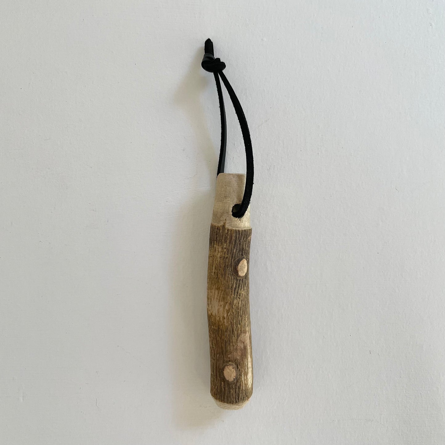 Japanese sancho wood 3.5 inch twig pestle with leather loop