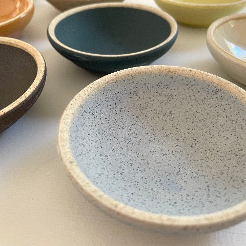handmade Japanese ceramic round mini condiment dishes in 10 colors