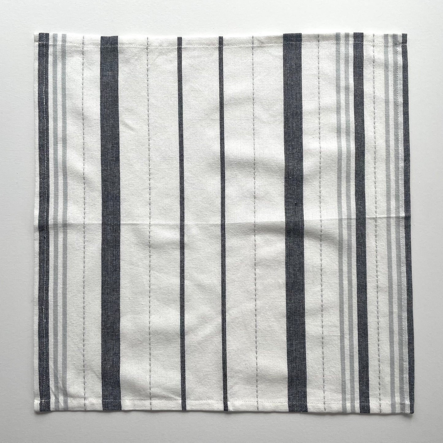 grey and white striped 18 inch square 100 percent cotton napkin set