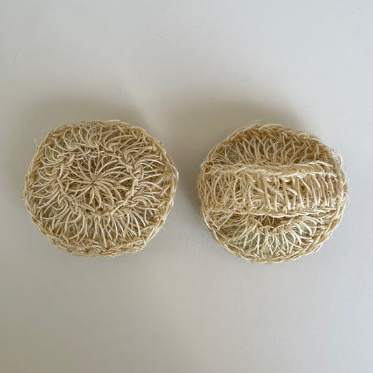sisal 4 inch 5 inch round ball scrubber sponge with handle