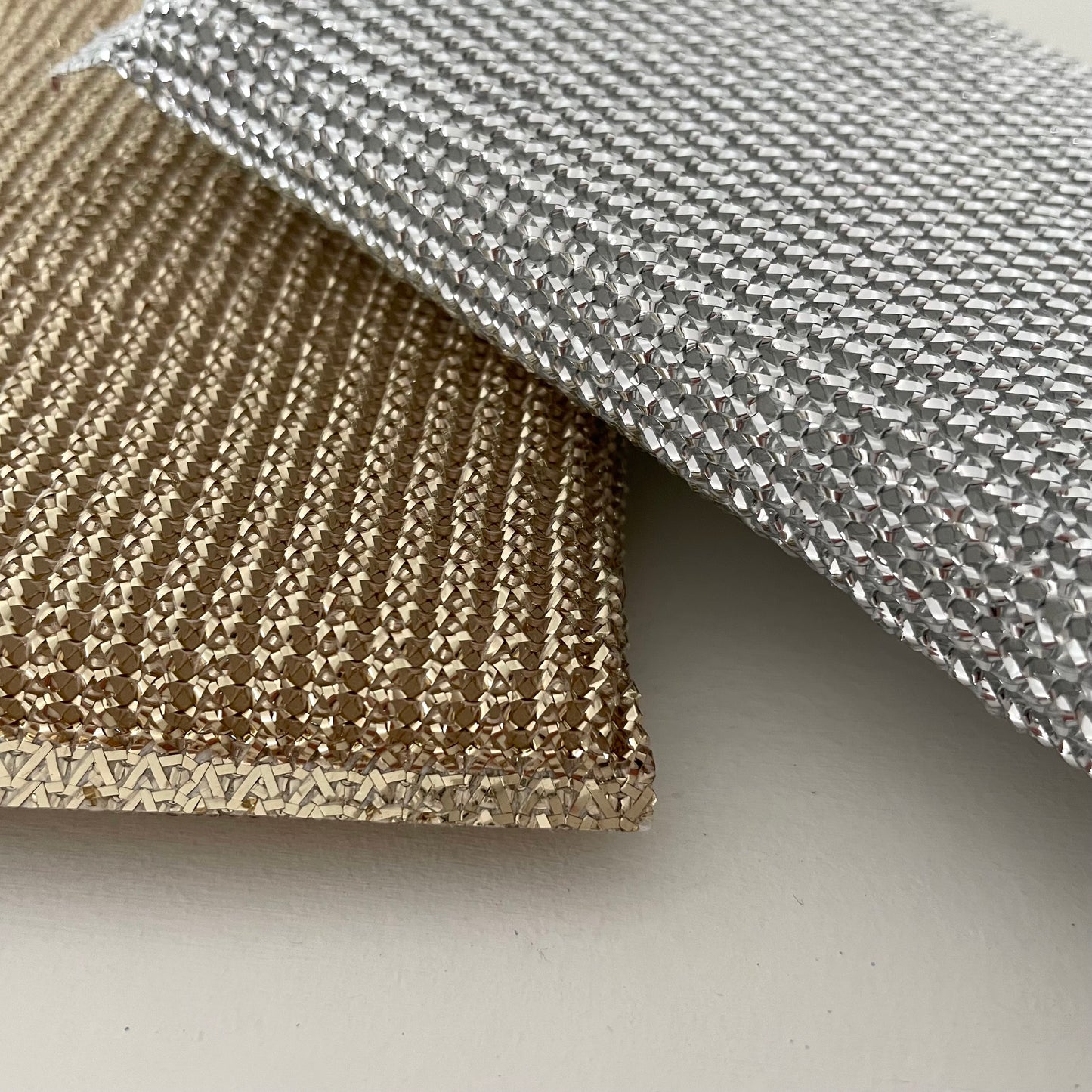 metallic silver and gold shimmer rectangle lurex kitchen sponge