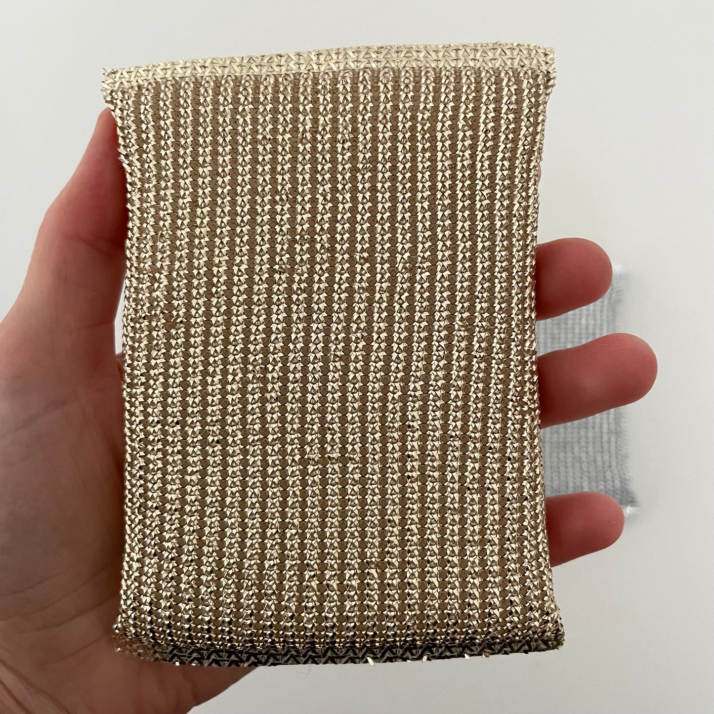 metallic silver and gold shimmer rectangle lurex kitchen sponge