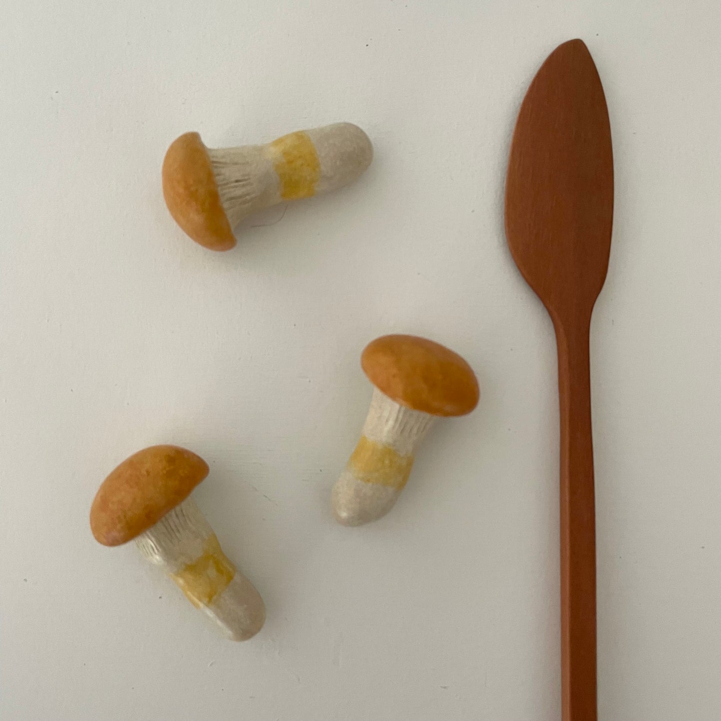 handmade ceramic mushroom chopstick knife or utensil rest