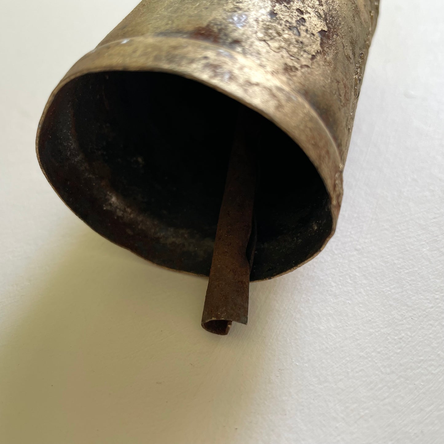 4 inch handmade brass bell with tin striker for holiday or year-round