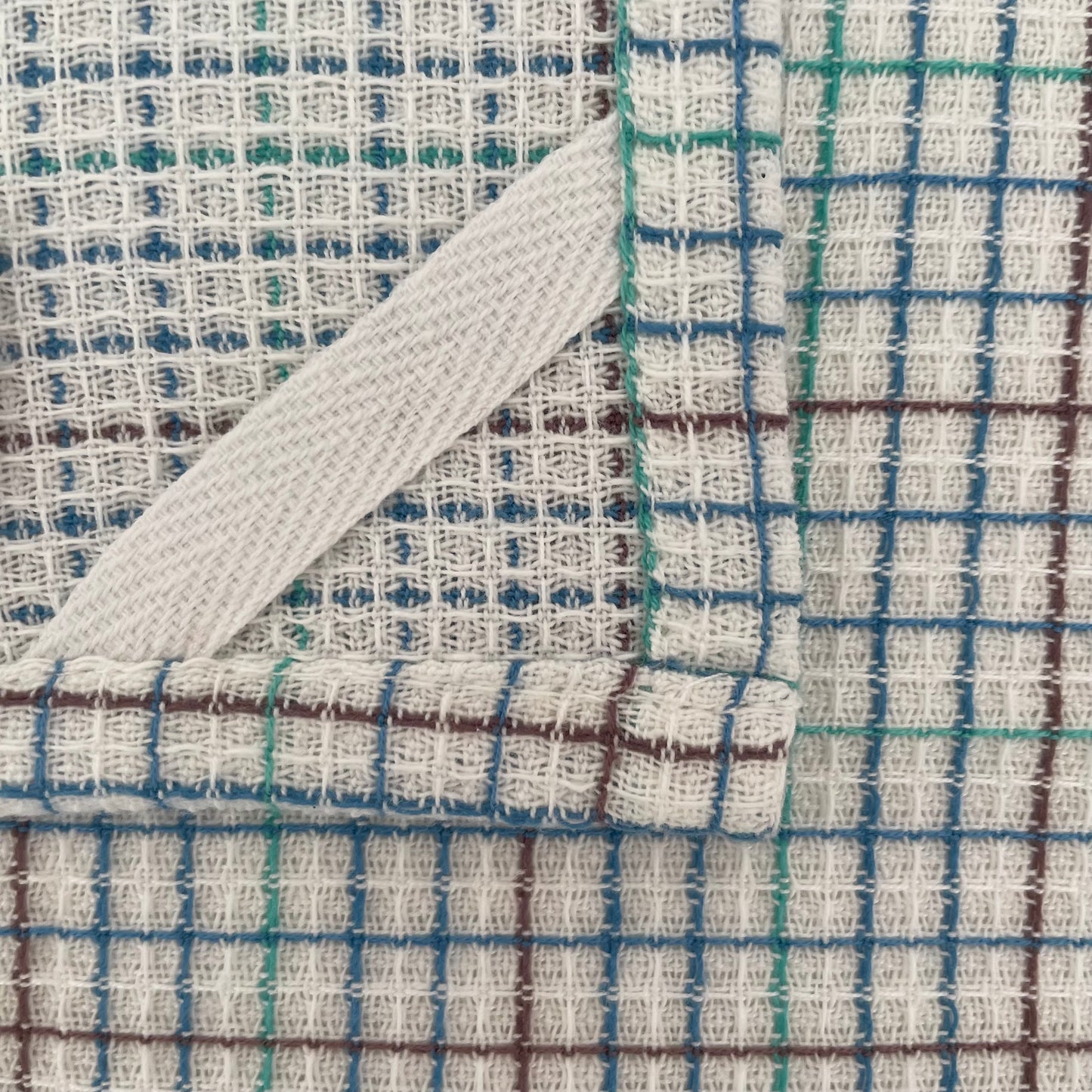 blue and green blueberry print and plaid square 100 percent cotton kitchen dishcloth set of 2