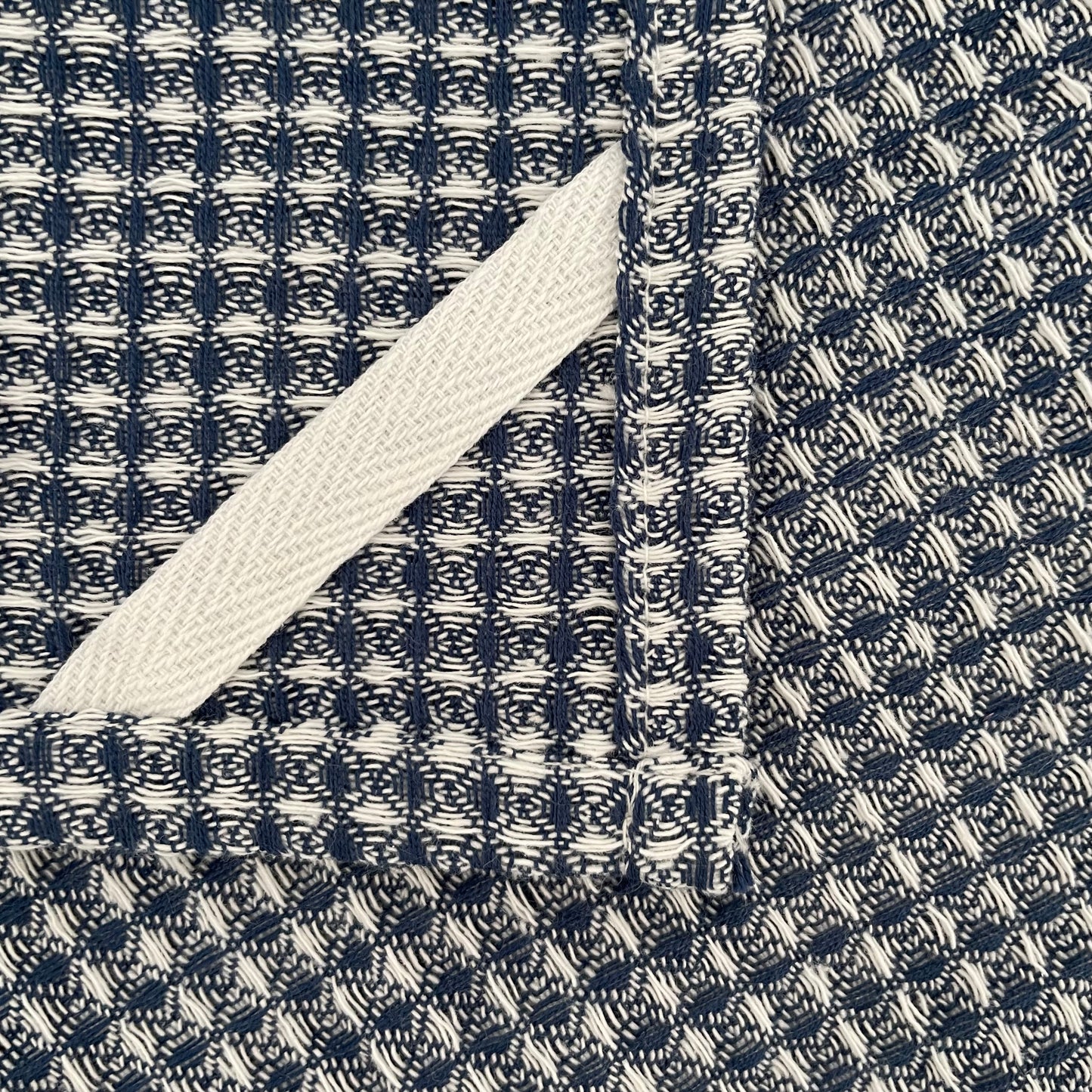 blue and white 100 percent cotton waffle weave square dishcloths set of 3