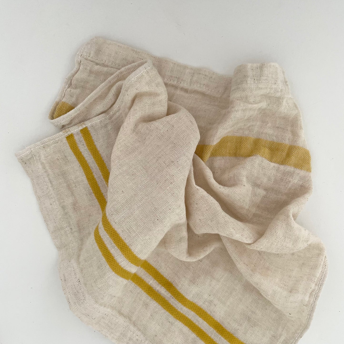 cotton/linen blend striped border kitchen cloths