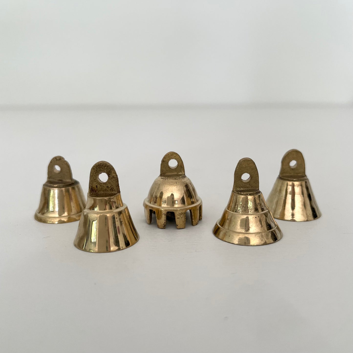7/8" mini brass flared and claw bells w/ metal striker