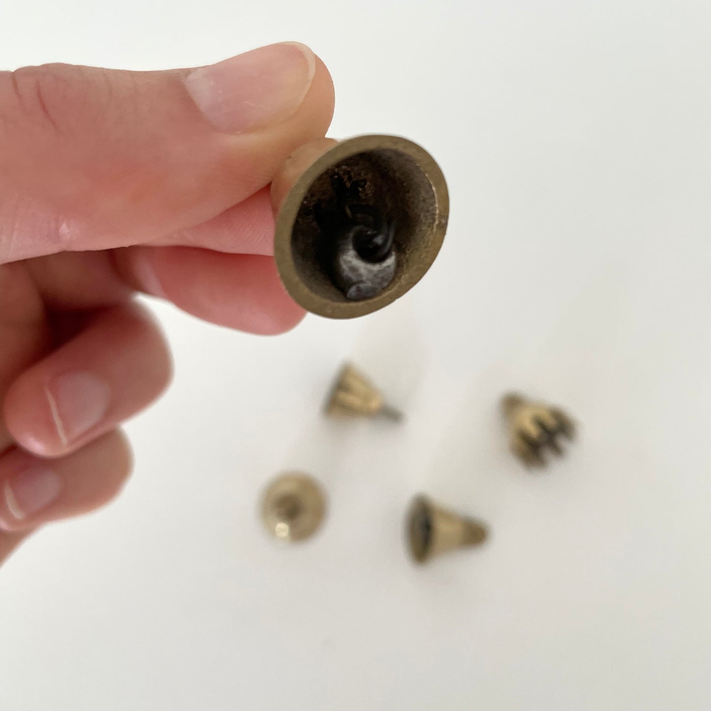 7/8" mini brass flared and claw bells w/ metal striker