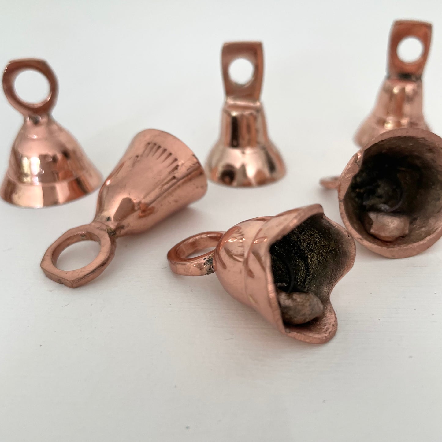 1 1/2" copper flared and tulip collector bells w/ metal striker