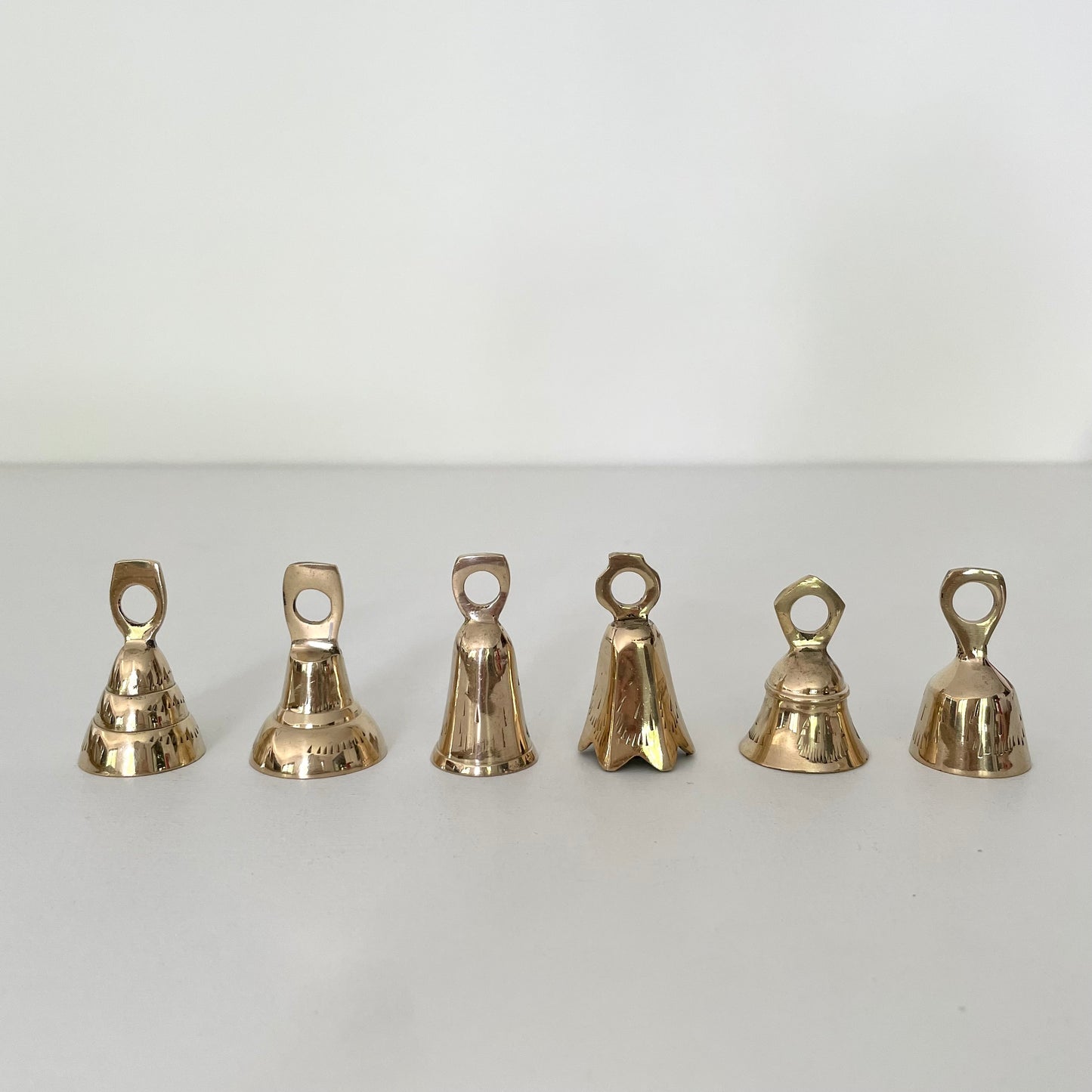 1 3/4-2" brass flared and tulip collector bells w/ metal striker