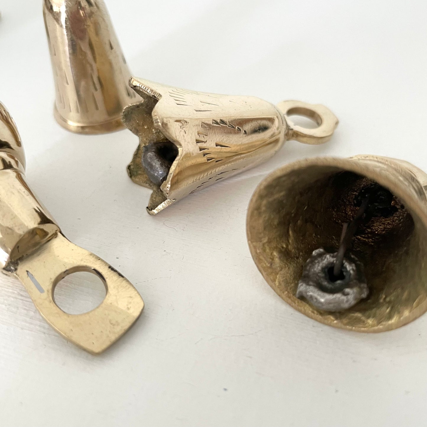 1 3/4-2" brass flared and tulip collector bells w/ metal striker