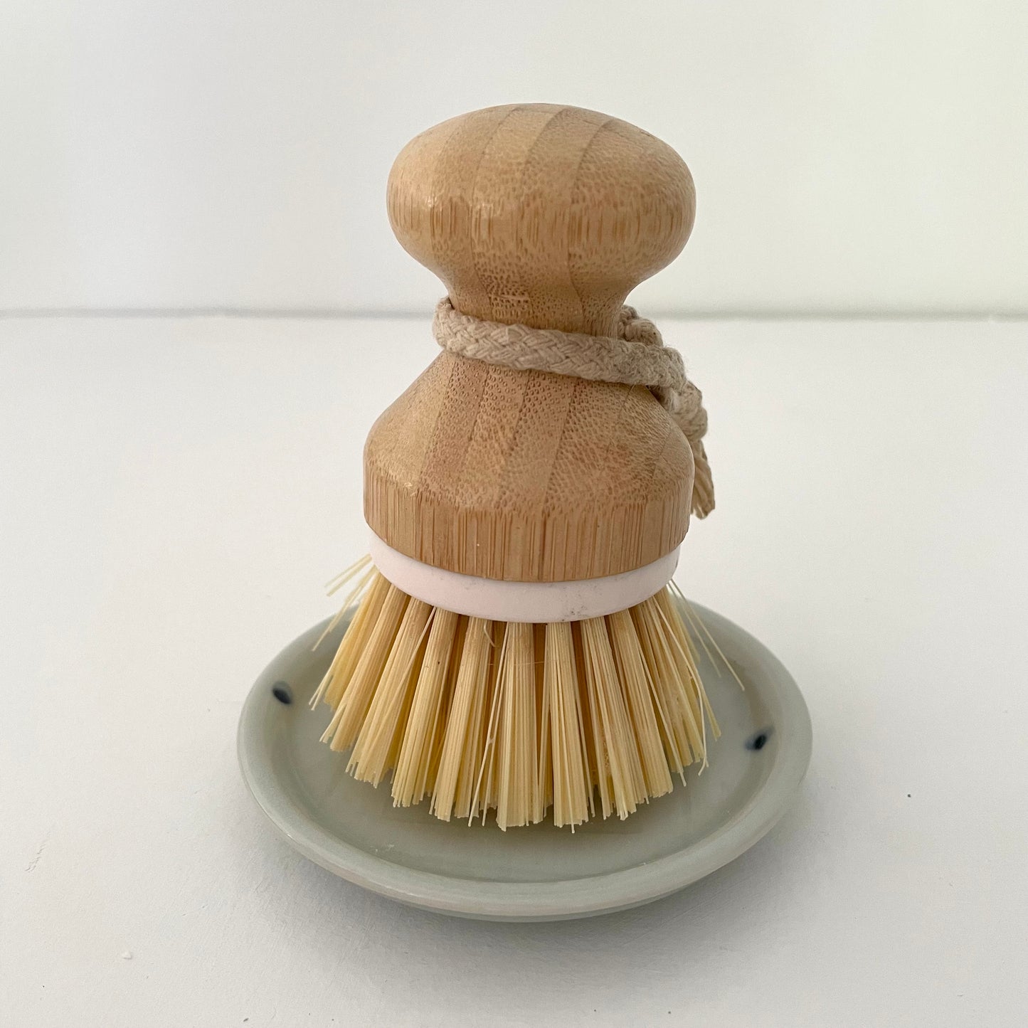 line & dot blue handmade ceramic round dish