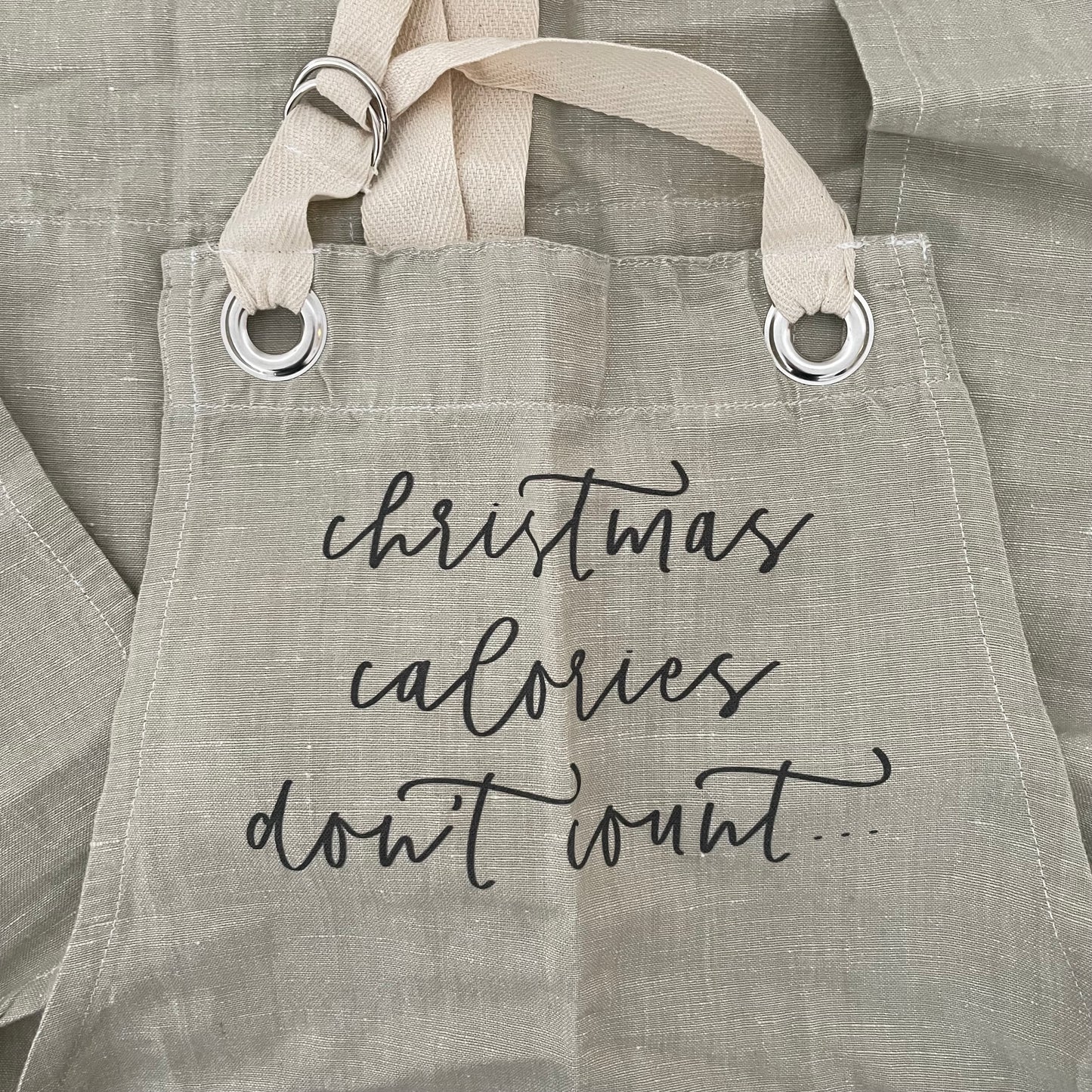 "Christmas Calories Don't Count" apron