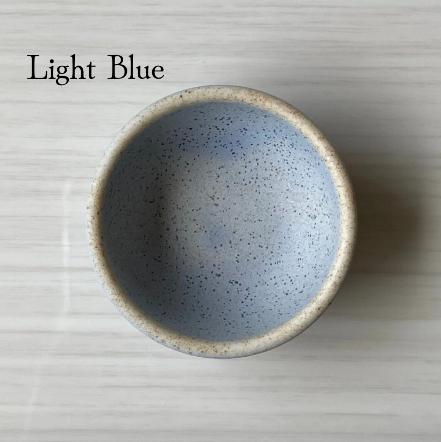 matte light blue 2" itty bitty handmade ceramic Japanese condiment bowls or ring dish