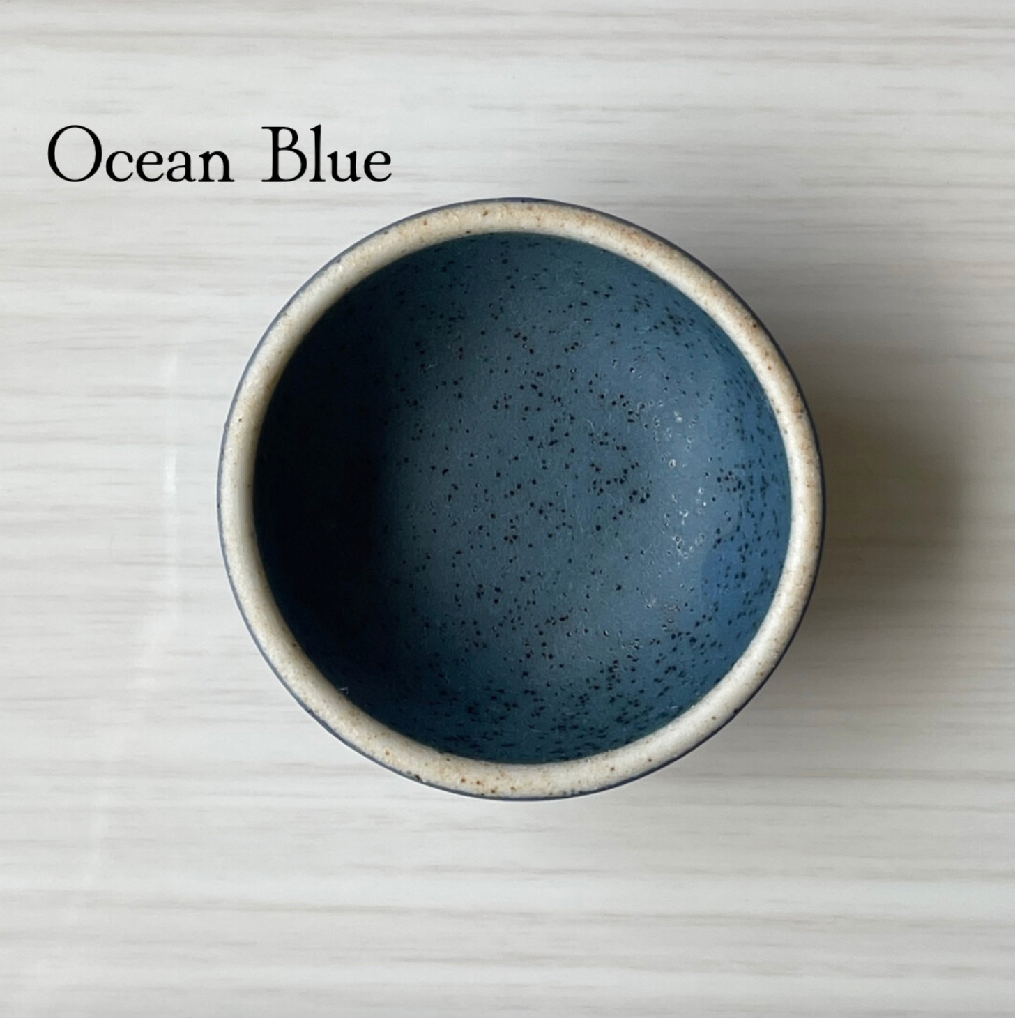 matte ocean blue 2" itty bitty handmade ceramic Japanese condiment bowls or ring dish