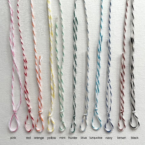 striped bakers twine options for ornaments