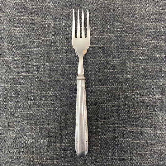 antique silver condiment server fork or prop photography