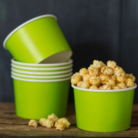 16 ounce solid green paper ice cream cups party supplies