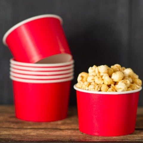 16 ounce solid red paper ice cream cups party supplies