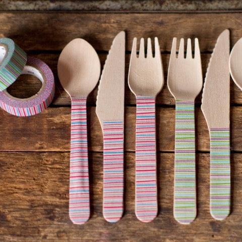red and green variegated striped MT Brand Japanese washi tape rolls