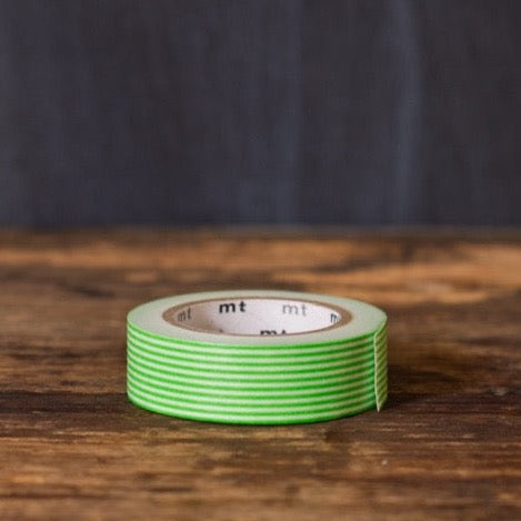 green and white striped MT Brand Japanese washi tape roll