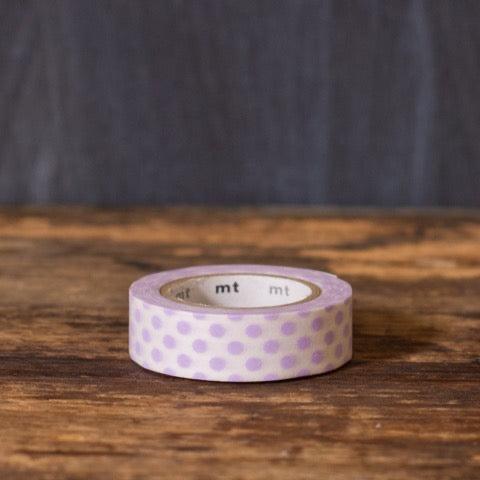 lavender purple and white polka dot patterned masking tape rolls from MT Brand
