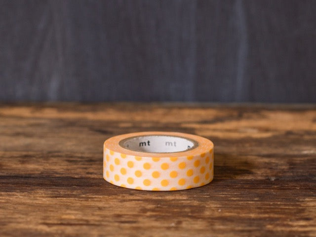 orange and white polka dot patterned masking tape rolls from MT Brand