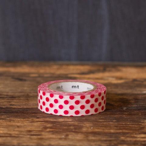 red and white polka dot patterned masking tape rolls from MT Brand