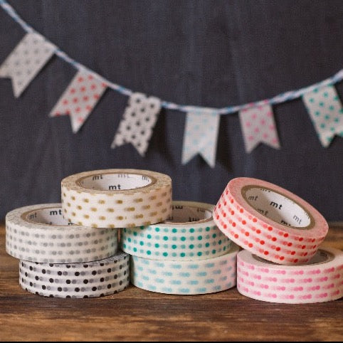 small polka dot printed MT Brand Japanese washi tape rolls