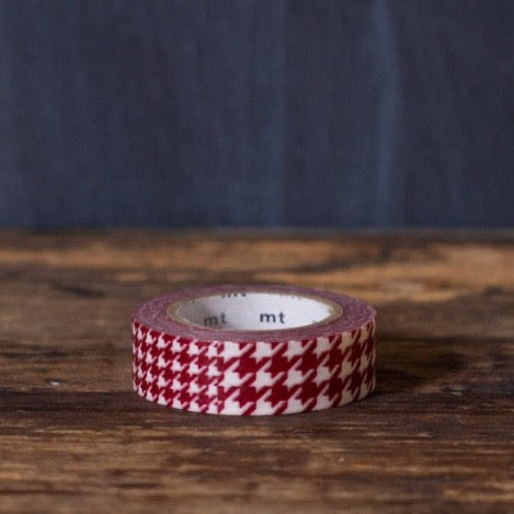 red and white houndstooth print MT Brand Japanese washi tape roll