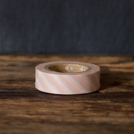 peach and white wide airmail stripe MT Brand Japanese washi masking tape roll