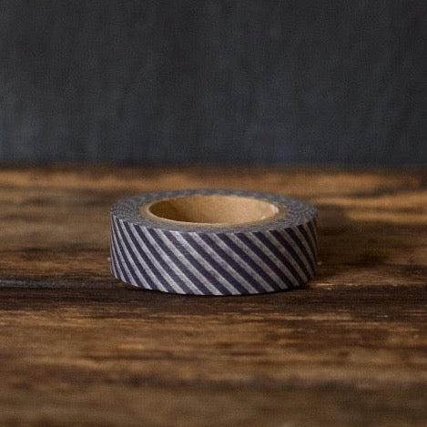 black thin stripe airmail patterned MT Brand Japanese washi masking tape roll