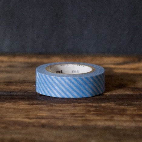blue thin stripe airmail patterned MT Brand Japanese washi masking tape roll