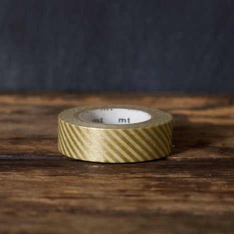 gold metallic thin stripe airmail patterned MT Brand Japanese washi masking tape roll