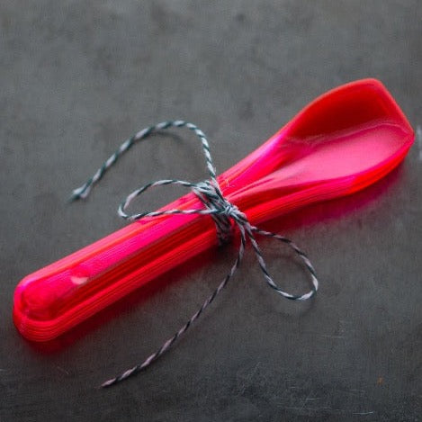 hot pink clear plastic colored taster ice cream spoons party supplies