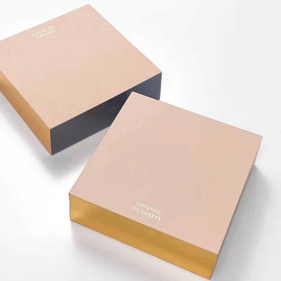 desk note pads - blush w/ gold edge