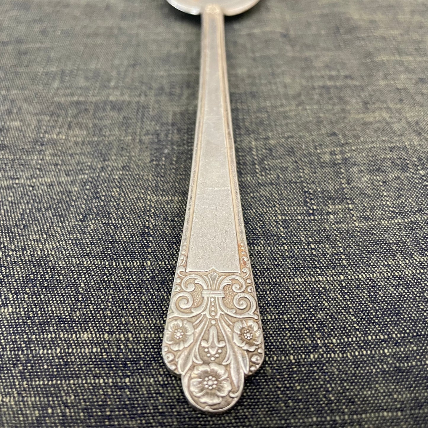 antique silver serving spoon or prop photography