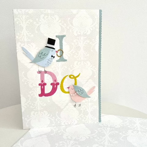 I do wedding card with handout 3D birds